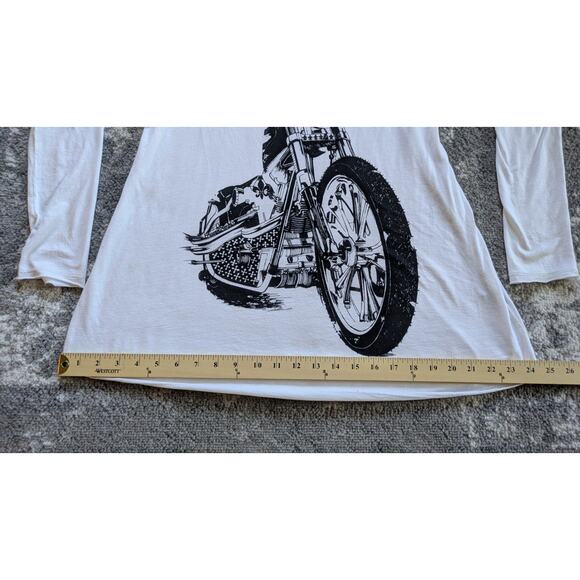 Lauren Moshi Long Sleeve Tee, Chopper Print - Small, Made In USA - Picture 11 of 13